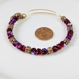 Alex and Ani Red Eden Gold  Beaded Bracelet Rare